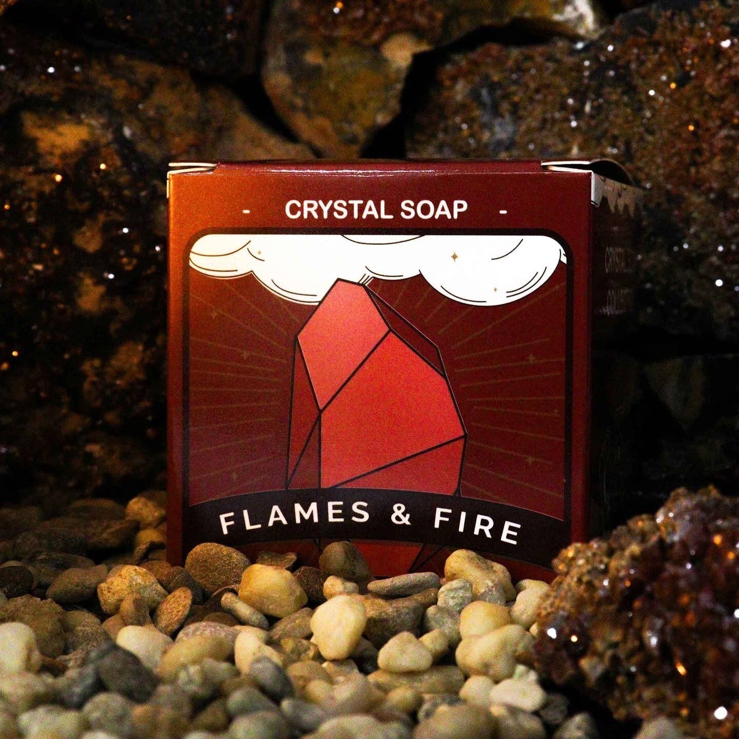 Crystal Elemental Fire Soap - Handcrafted, Gemstone-Infused, Refreshing Scent