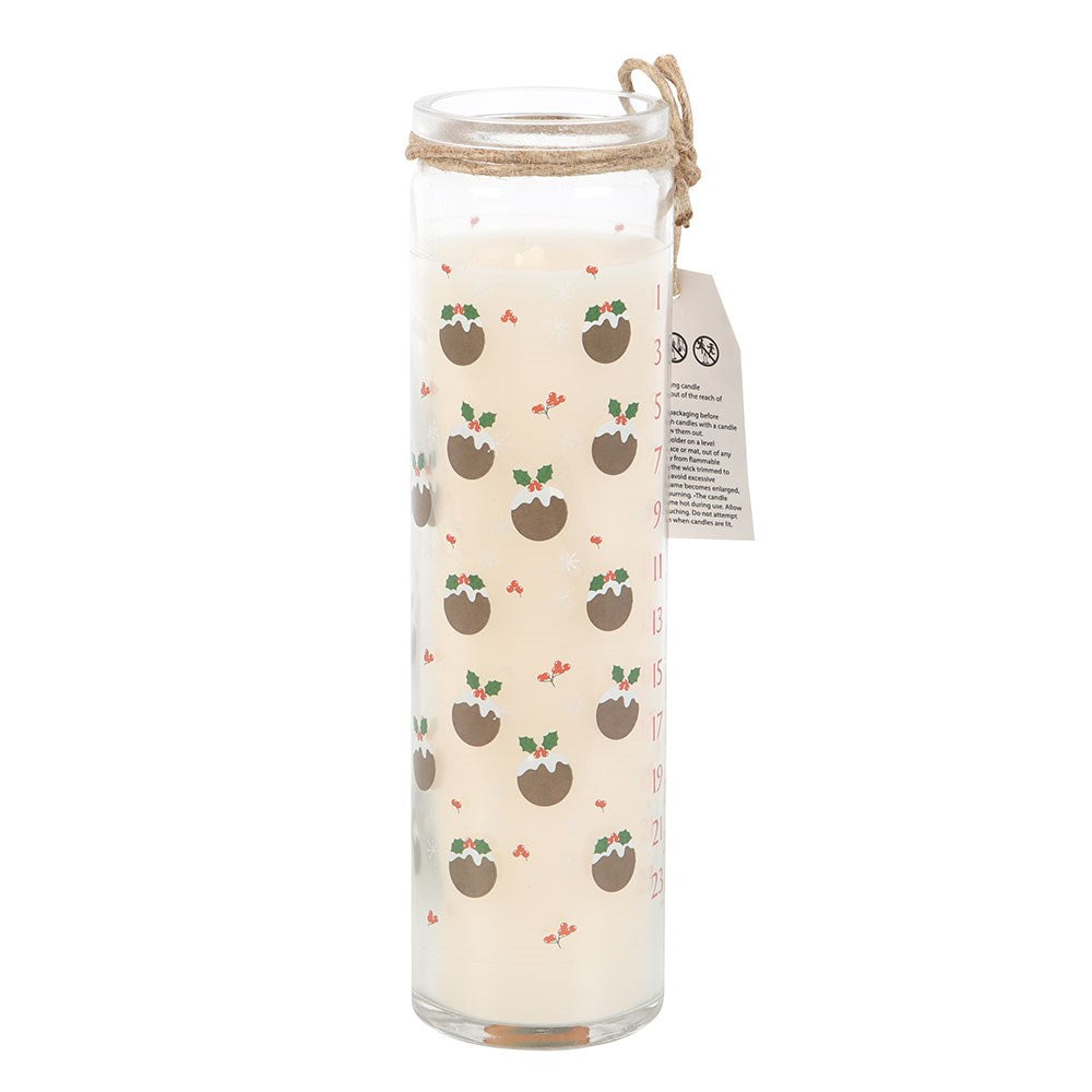 CHRISTMAS PUDDING SCENTED ADVENT TUBE CANDLE