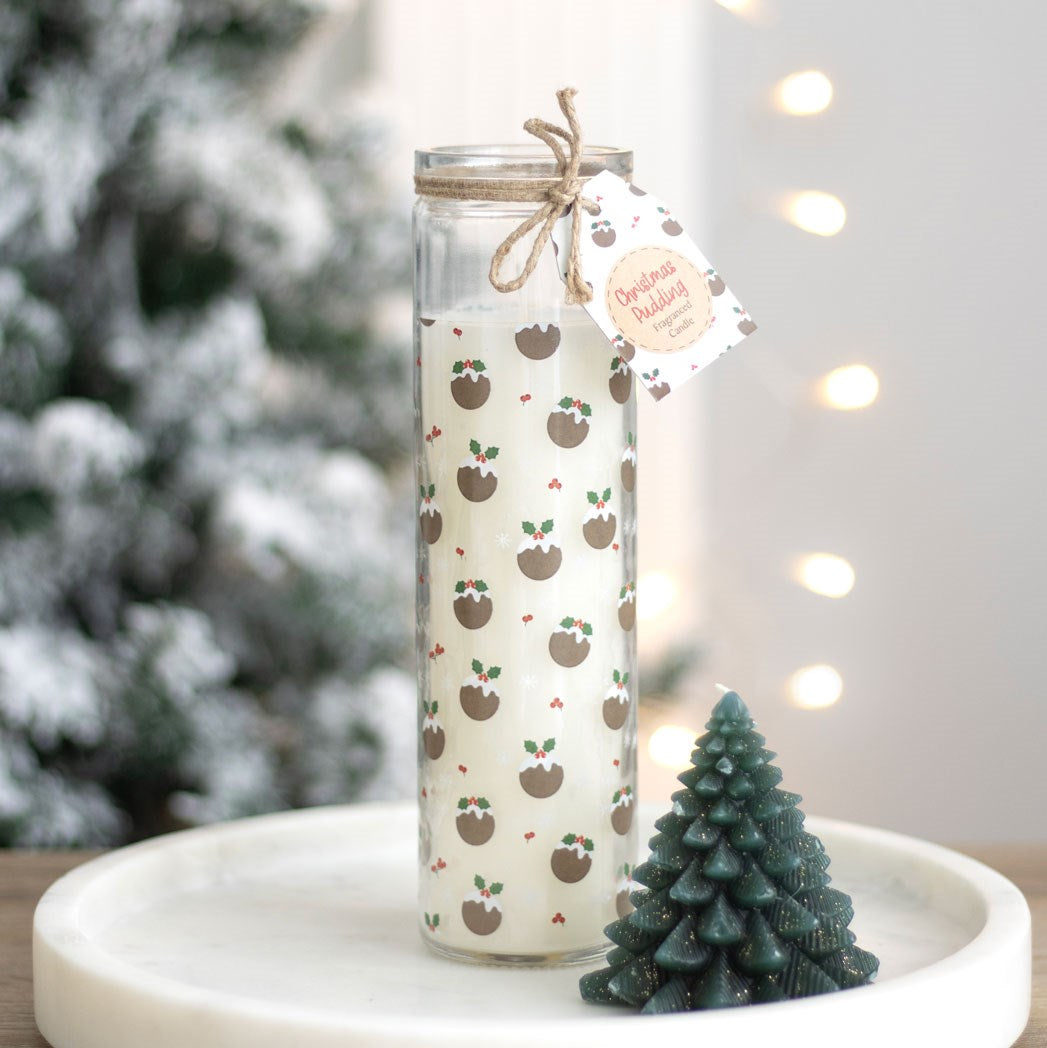 CHRISTMAS PUDDING SCENTED ADVENT TUBE CANDLE