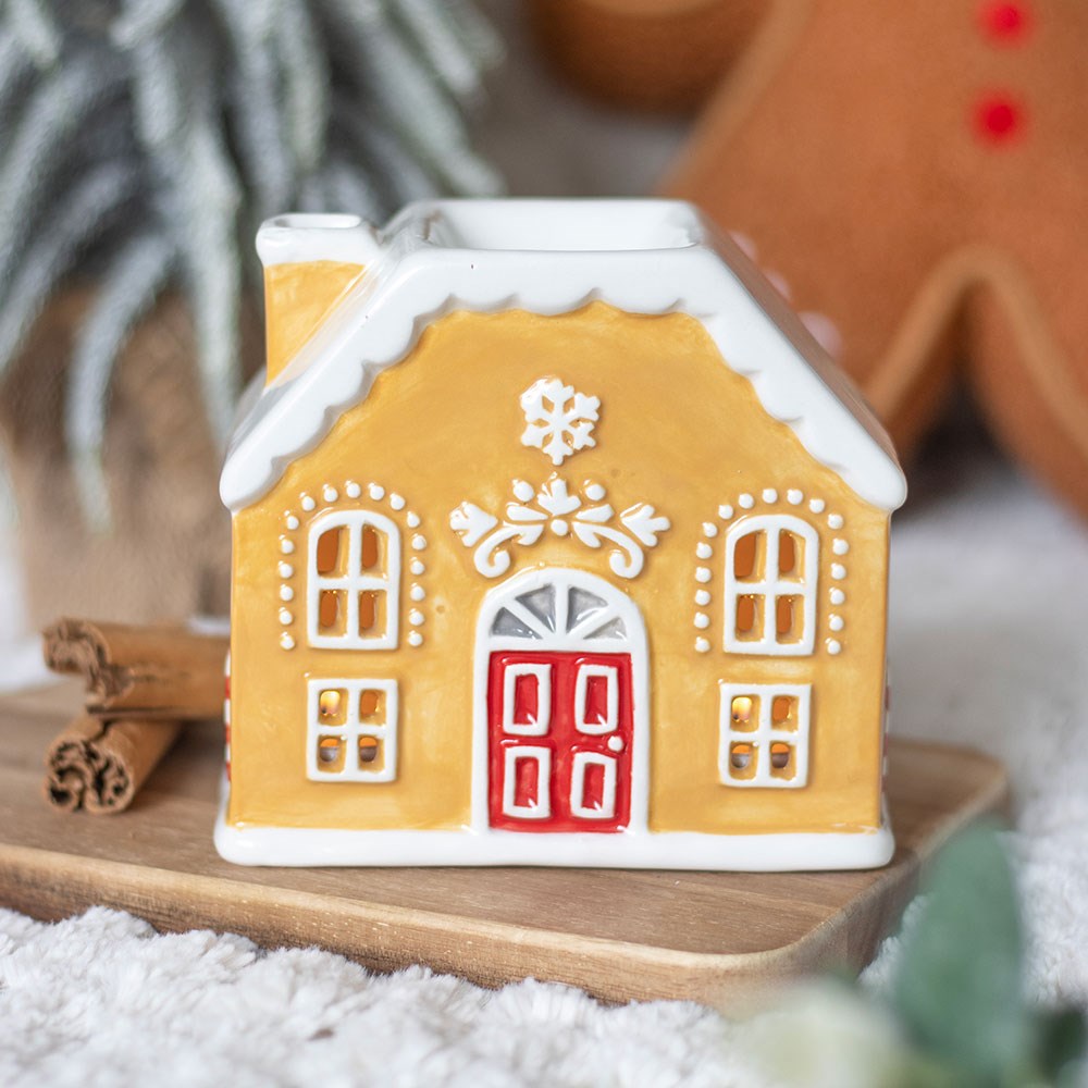 CANDY CANE GINGERBREAD HOUSE OIL BURNER AND WAX WARMER