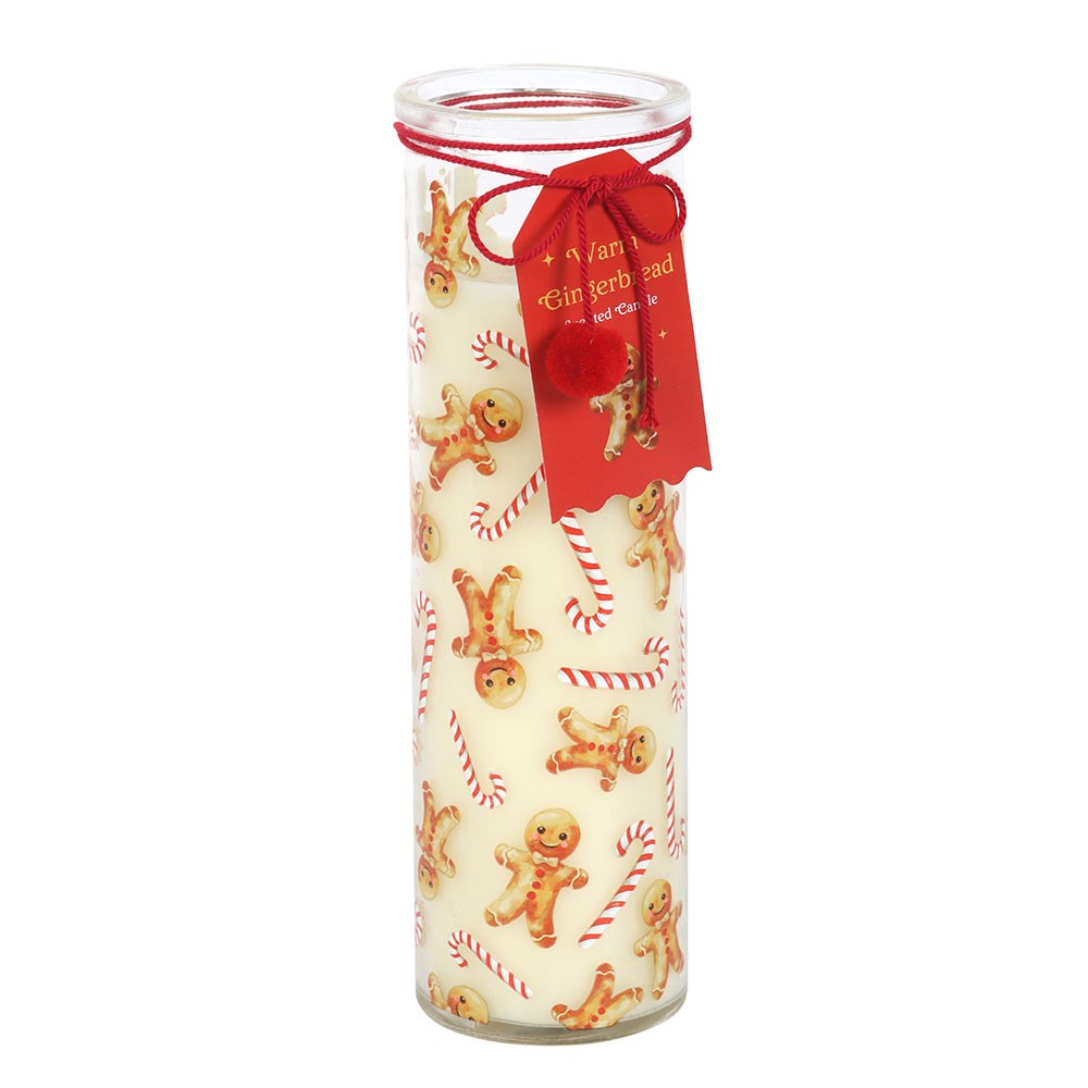 CANDY CANE WARM GINGERBREAD TUBE CANDLE