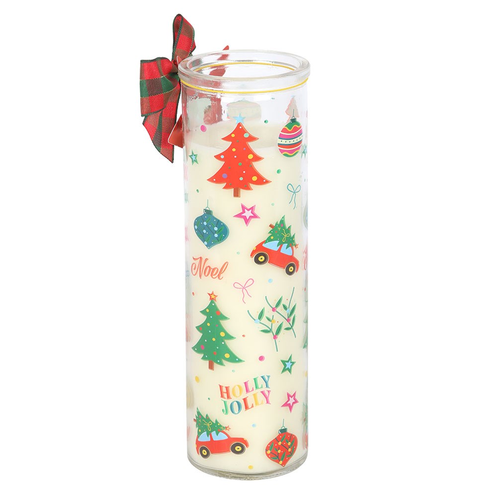 NOSTALGIC CHRISTMAS PRINT CHRISTMAS PUDDING SCENTED TUBE CANDLE