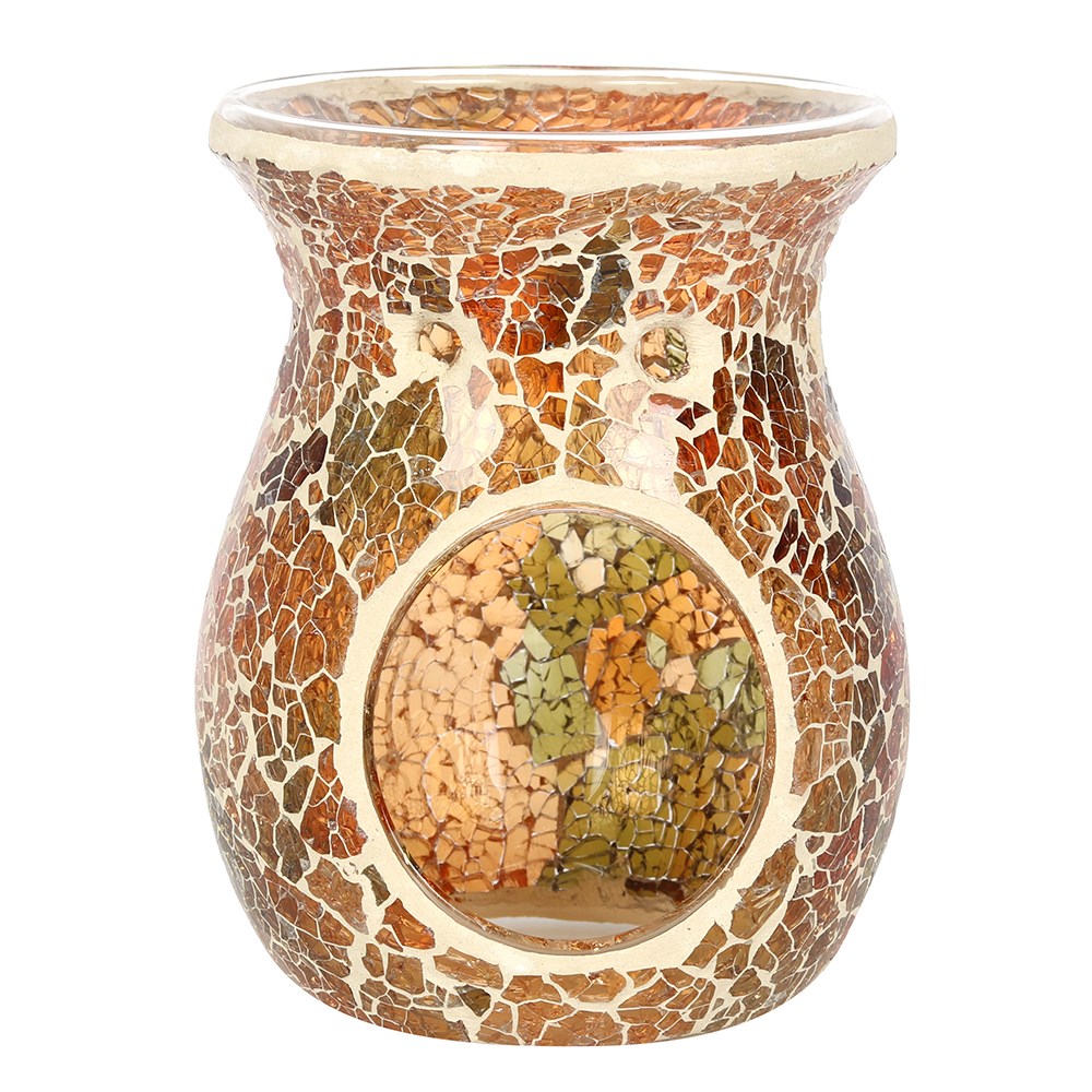 LARGE BROWN CRACKLE OIL BURNER