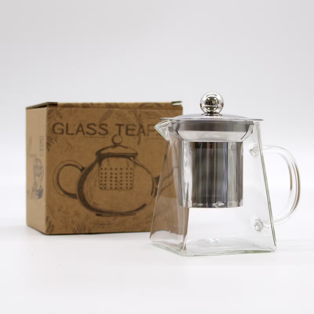 Glass Infuser Teapot - Tower Shape - 350ml -