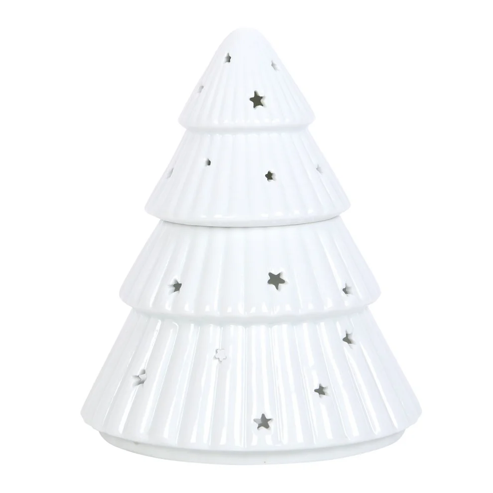 CHRISTMAS - White Christmas Tree Oil Burner/Wax Melter
