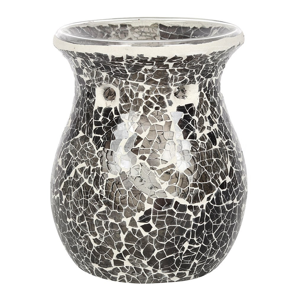 LARGE GUNMETAL GREY CRACKLE OIL BURNER