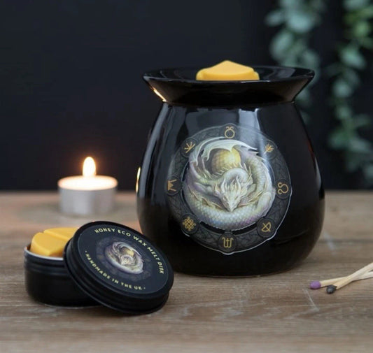 Ostara Gothic Wax Melt Burner Gift Set by Anne Stokes Dragons of the Sabbat