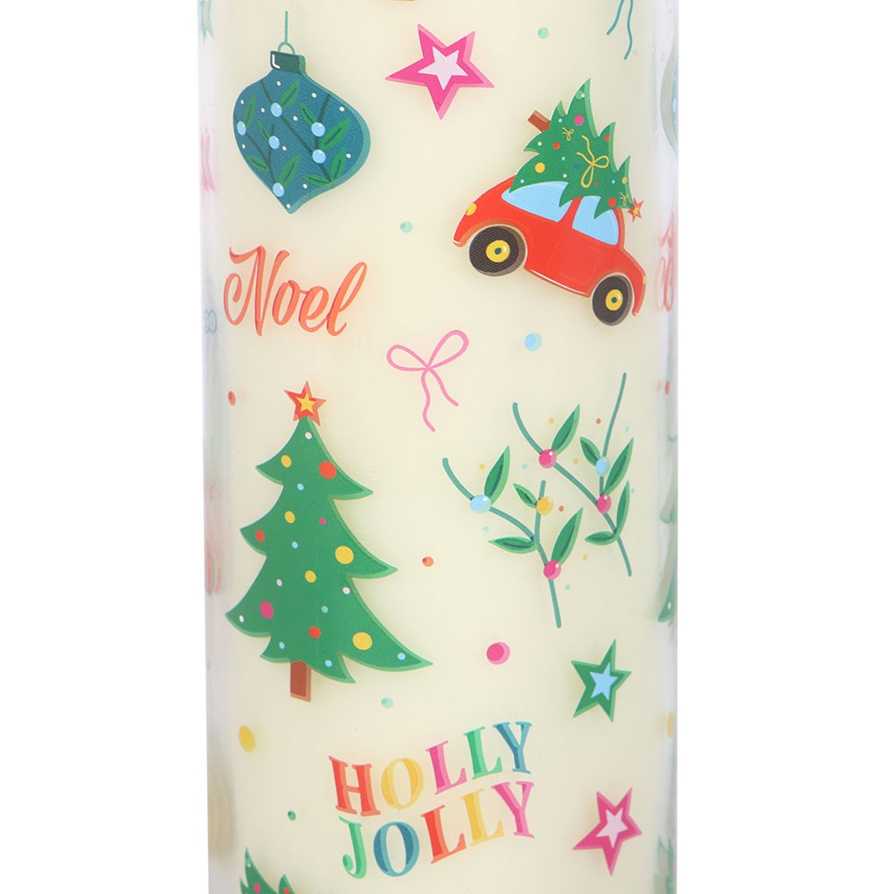 NOSTALGIC CHRISTMAS PRINT CHRISTMAS PUDDING SCENTED TUBE CANDLE