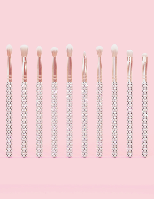 Crystal 20 Piece Makeup Brush Bundle Silver