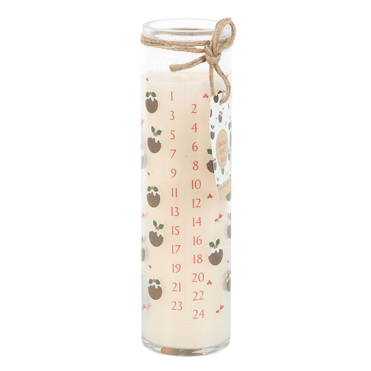 CHRISTMAS PUDDING SCENTED ADVENT TUBE CANDLE