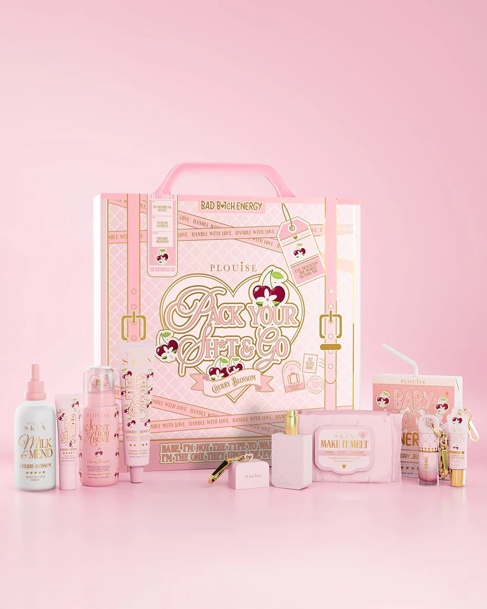 Pack Your Shit And Go Suitcase Cherry Blossom